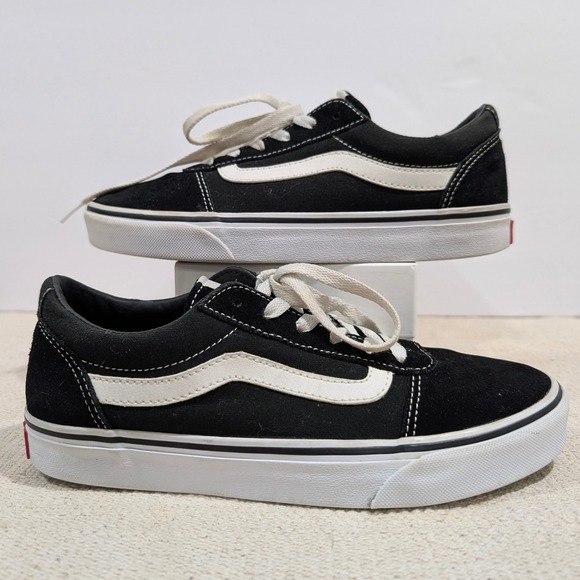 Vans Ward Low Top Sneakers Black White Suede Canvas Womens 8.5 500714 Old Skool - Picture 6 of 9